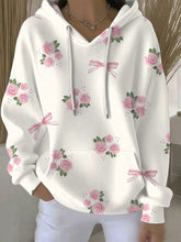 Sweat à Capuche Décontracté Femme Rose Cancer Du Sein Imprimé